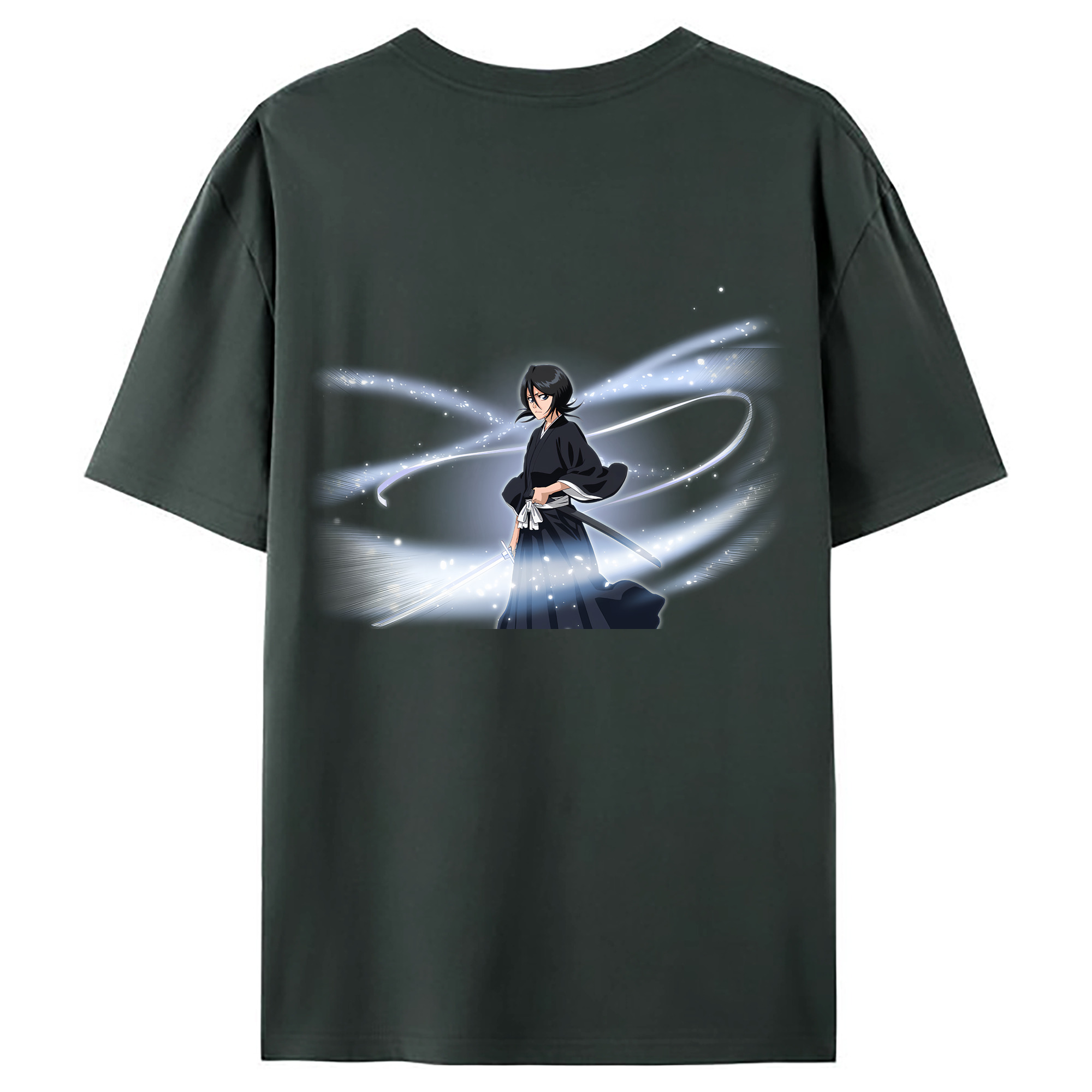 （画像用） ブリーチ 朽木ルキア BLEACH Kuchiki Rukia 綿100％ メンズ半袖Tシャツ（バックプリント） 通気性